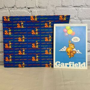 Garfield Stationary Notepad and Gift‎ Wrap Lot 1970s VTG